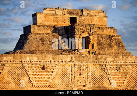 Mexico, Yucatan State, Mayan archeological site of Uxmal, classified as World Heritage by UNESCO, the Nuns Quadrilateral Stock Photo