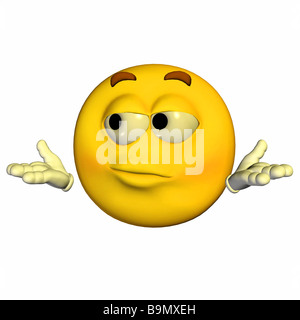 Yellow Emoticon Guy with a confused expression Stock Photo - Alamy