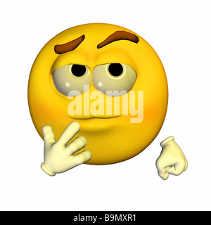 Yellow Emotion Guy with a thinking expression Stock Photo - Alamy