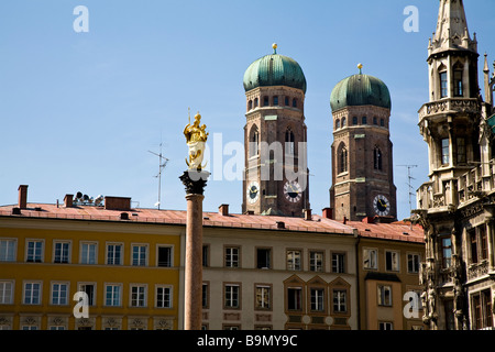 Frauenkirche Towers in Munich, Germany Stock Photo