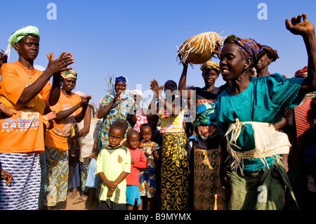 Senegal, Tambacounda region, Teinthoto, village of the Mandinka Stock ...