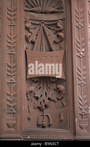 Newcastle, detail of sculpture on drinking fountain at the top of Bigg Market. Stock Photo