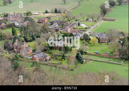 Aerial view of the village of Grinshill in North Shropshire England Uk Stock Photo