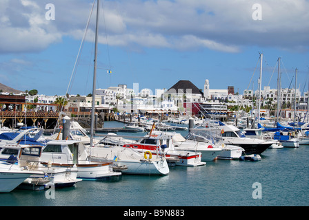 Marina view, Marina Rubicon, Playa Blanca, Lanzarote, Canary Islands, Spain Stock Photo