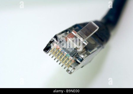 network cable RJ 45 Stock Photo