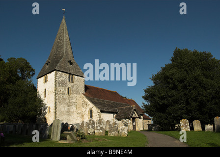 St John the Evangelist Church in the West Sussex village of Bury. Stock Photo