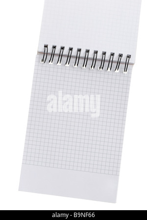 Notebook Paper sheets in a cell on a spiral Stock Photo