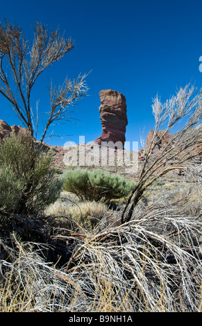 Wild dramatic landscape and rock formations of Las Canadas in Teide National Park Tenerife Canary Islands Stock Photo