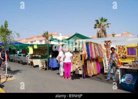 Saturday market, Caleta de Fuste, Fuerteventura, Canary Islands, Spain Stock Photo