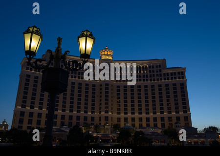 The water fountain show in front of the Bellagio and Ceasars on the Las Vegas strip Stock Photo