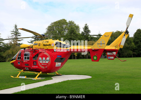 NZ Westpac Search and Rescue Helicopter at Timaru hospital,Timaru,Canterbury, South Island,New Zealand Stock Photo