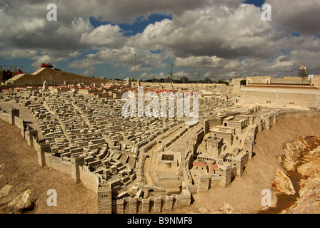 Scale model of ancient Jerusalem from second temple period on grounds of Israel National Museum in Jerusalem Stock Photo