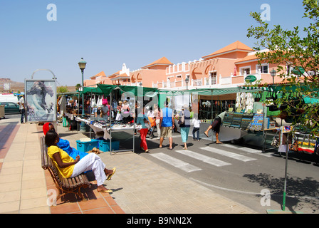 Saturday market, Caleta de Fuste, Fuerteventura, Canary Islands, Spain Stock Photo