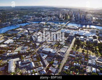 Aerial view of South Brisbane Australia Stock Photo