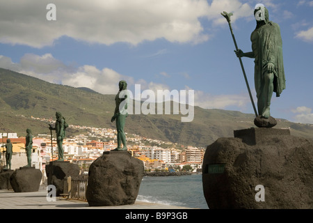 Spain Canary Islands Tenerife Candelaria, Guanche warriors Stock Photo