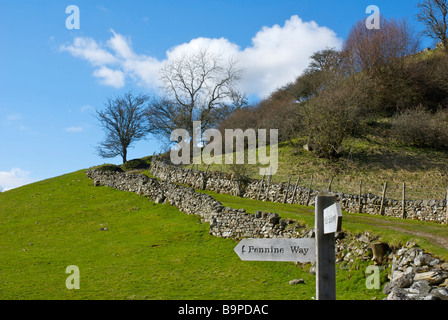 Pennine Way sign in Upper Swaledale, near Keld, Yorkshire Dales National Park, North Yorkshire, England UK Stock Photo