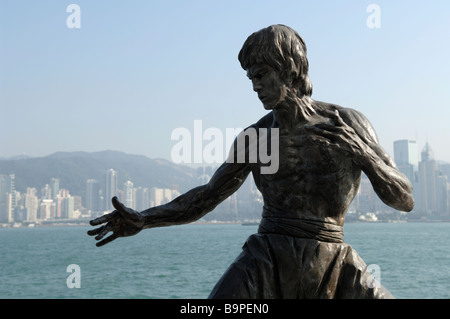 Bruce Lee statue in Hong Kong Stock Photo