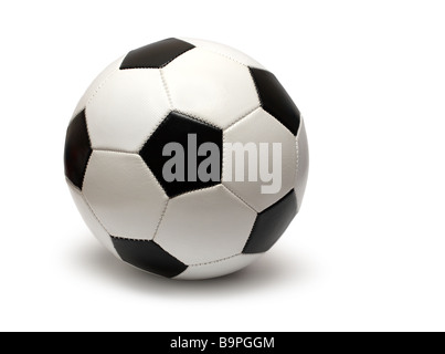 Leather soccer ball isolated on white background Stock Photo - Alamy
