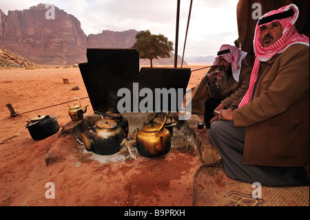 Bedouin camp in the Wadi Rum Stock Photo