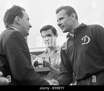 Yevhen Rudakov Goalkeeper Lev Yashin of Dynamo Moscow and U S S R national soccer ...