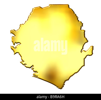 3d map of Sierra leone. Silhouette of map of Sierra leone illustration ...