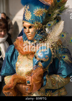 Venice carnival participant in the Piazza San Marco Stock Photo