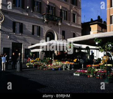 Flower Stall Campo de Fiori Market Rome Italy Stock Photo