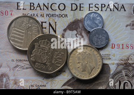 Spanish pesetas Stock Photo