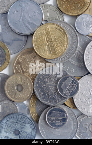 Mixed euopean coins Stock Photo