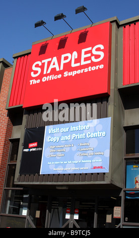 Staples Office Supplies, retail outlet in a U.K. city. Stock Photo