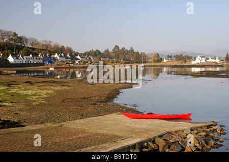 The picturesque village of Plockton on Loch Carron on the coastal route from Stromeferry to Kyle of Lochalsh    SCO 2228 Stock Photo