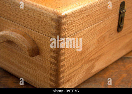 A sewing box made of Red Oak Stock Photo