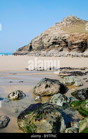 the secluded beach at chapel porth near st.agnes in cornwall,uk Stock Photo