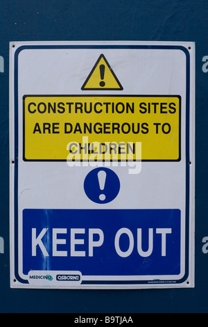 Construction site keep out sign Stock Photo