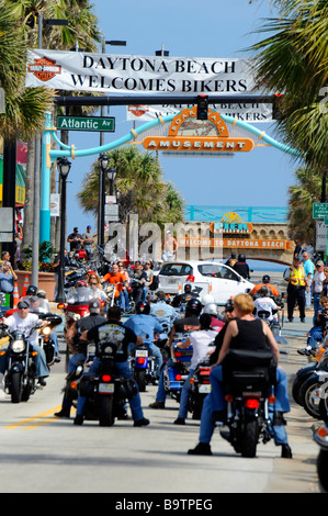 Daytona Beach Florida Biker Week motorcycle pilgrimage annual event Stock Photo