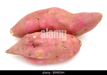 Sweet potatoes isolated on white background Stock Photo