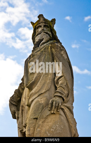 The statue of King Alfred the Great in the centre of the village of Pewsey in Wiltshire England UK Stock Photo