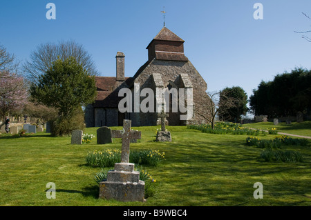 St Mary's church in Friston, East Sussex, England. Stock Photo