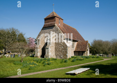 St Mary's church in Friston, East Sussex Stock Photo