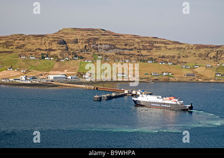 Caledonian MacBrayne's ferry arriving at Uig on the Trotternish peninsula on the north west of the Isle of Skye    SCO 2248 Stock Photo