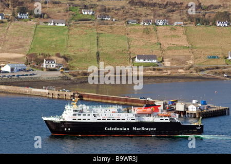 Caledonian MacBrayne's ferry arriving at Uig on the Trotternish peninsula on the north west of the Isle of Skye    SCO 2249 Stock Photo