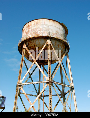 The rust water tower of Alcatraz island Stock Photo - Alamy