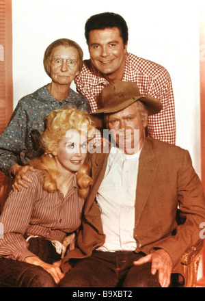 THE BEVERLY HILLBILLIES US TV series (1962-1971) clockwise from left  Irene Ryan,  Max Baer Jnr, Buddy Ebsen and Donna Douglas Stock Photo