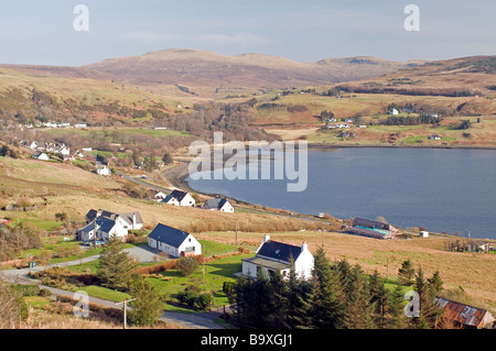 The village of Uig on the Trotternish peninsula on the north west of the Isle of Skye    SCO 2250 Stock Photo