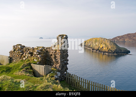 The ruins of Duntulm Castle on the Trotternish peninsula Isle of Skye. SCO 2258 Stock Photo