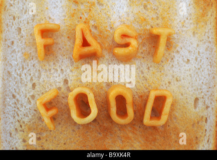 Alphabetti Spaghetti on toast Fast Food Stock Photo