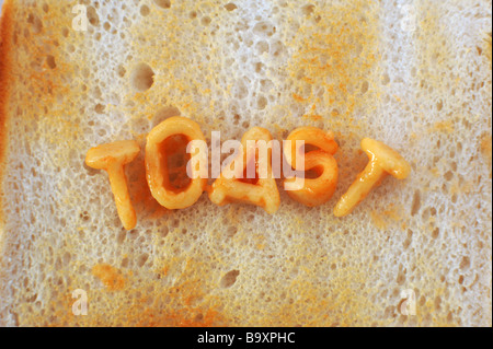 Alphabetti Spaghetti on toast Toast Stock Photo