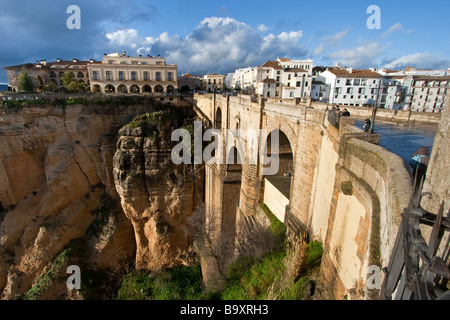 Puente Nuevo or New Bridge Spanning El Tajo Gorge in Ronda Andalucia Spain Stock Photo