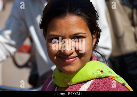 Young Indian Woman in Agra India Stock Photo