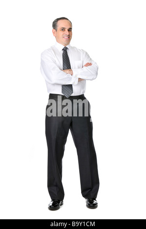 Smiling business man isolated on white Stock Photo - Alamy
